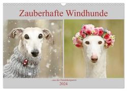 Zauberhafte Windhunde (Wandkalender 2024 DIN A3 quer), CALVENDO Monatskalender