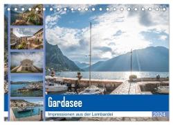 Gardasee - Impressionen aus der Lombardei (Tischkalender 2024 DIN A5 quer), CALVENDO Monatskalender