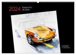 50 Jahre Porsche 911 (Wandkalender 2024 DIN A2 quer), CALVENDO Monatskalender