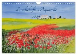 Landschafts-Aquarelle 2024 Roswita Ilona Baumann (Wandkalender 2024 DIN A4 quer), CALVENDO Monatskalender
