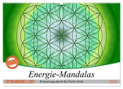 Energie - Mandalas in Grün, Erneuerung durch die Farbe Grün (Wandkalender 2024 DIN A2 quer), CALVENDO Monatskalender