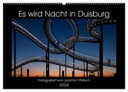 Es wird Nacht in Duisburg (Wandkalender 2024 DIN A2 quer), CALVENDO Monatskalender