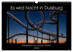 Es wird Nacht in Duisburg (Wandkalender 2024 DIN A3 quer), CALVENDO Monatskalender