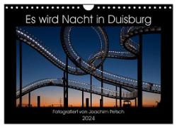 Es wird Nacht in Duisburg (Wandkalender 2024 DIN A4 quer), CALVENDO Monatskalender