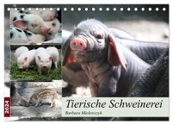 Tierische Schweinerei (Tischkalender 2024 DIN A5 quer), CALVENDO Monatskalender