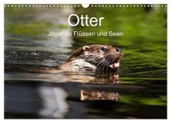Otter - Jäger an Flüssen und Seen (Wandkalender 2024 DIN A3 quer), CALVENDO Monatskalender
