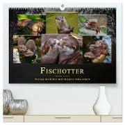 Fischotter - putzige Kerlchen und elegante Schwimmer (hochwertiger Premium Wandkalender 2024 DIN A2 quer), Kunstdruck in Hochglanz