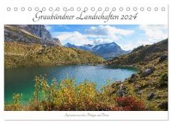 Graubündner Landschaften 2024 (Tischkalender 2024 DIN A5 quer), CALVENDO Monatskalender