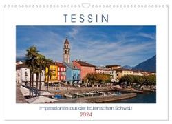 Tessin, Impressionen aus der Italienischen Schweiz (Wandkalender 2024 DIN A3 quer), CALVENDO Monatskalender