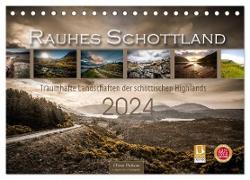 Rauhes Schottland (Tischkalender 2024 DIN A5 quer), CALVENDO Monatskalender