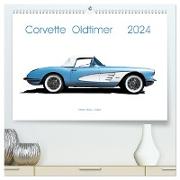 Corvette Oldtimer 2024 (hochwertiger Premium Wandkalender 2024 DIN A2 quer), Kunstdruck in Hochglanz