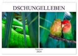 Dschungelleben - Tierportraits (Wandkalender 2024 DIN A2 quer), CALVENDO Monatskalender