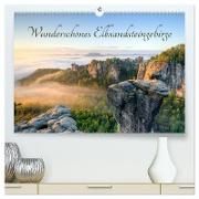 Wunderschönes Elbsandsteingebirge (hochwertiger Premium Wandkalender 2024 DIN A2 quer), Kunstdruck in Hochglanz