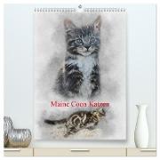 Maine Coon Katzen (hochwertiger Premium Wandkalender 2024 DIN A2 hoch), Kunstdruck in Hochglanz
