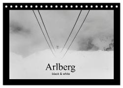 Arlberg black and white (Tischkalender 2024 DIN A5 quer), CALVENDO Monatskalender