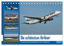 Die schönsten Airliner (Tischkalender 2024 DIN A5 quer), CALVENDO Monatskalender