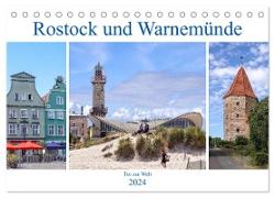 Rostock und Warnemünde - Tor zur Welt (Tischkalender 2024 DIN A5 quer), CALVENDO Monatskalender