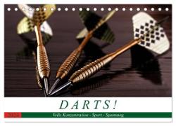 Darts. Konzentration - Sport - Spannung (Tischkalender 2024 DIN A5 quer), CALVENDO Monatskalender