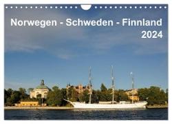 Norwegen - Schweden - Finnland (Wandkalender 2024 DIN A4 quer), CALVENDO Monatskalender