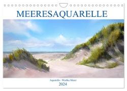 MEERESAQUARELLE (Wandkalender 2024 DIN A4 quer), CALVENDO Monatskalender