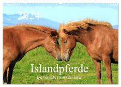 Islandpferde - Die tierischen Stars der Insel (Wandkalender 2024 DIN A2 quer), CALVENDO Monatskalender