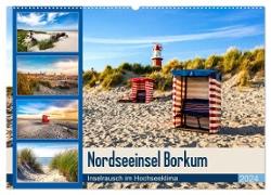 Nordseeinsel Borkum - Inselrausch im Hochseeklima (Wandkalender 2024 DIN A2 quer), CALVENDO Monatskalender