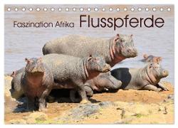 Faszination Afrika: Flusspferde (Tischkalender 2024 DIN A5 quer), CALVENDO Monatskalender
