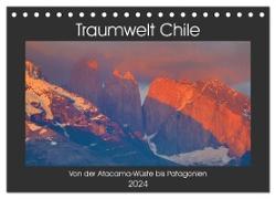 Traumwelt Chile (Tischkalender 2024 DIN A5 quer), CALVENDO Monatskalender
