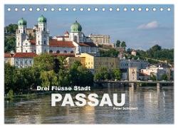 Drei Flüsse Stadt Passau (Tischkalender 2024 DIN A5 quer), CALVENDO Monatskalender