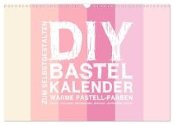 DIY Bastel-Kalender -Warme Pastell Farben- Zum Selbstgestalten (Wandkalender 2024 DIN A3 quer), CALVENDO Monatskalender