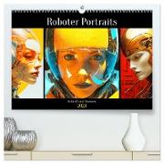 Roboter Portraits. Zukunft und Visionen (hochwertiger Premium Wandkalender 2024 DIN A2 quer), Kunstdruck in Hochglanz