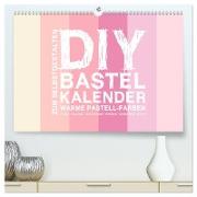 DIY Bastel-Kalender -Warme Pastell Farben- Zum Selbstgestalten (hochwertiger Premium Wandkalender 2024 DIN A2 quer), Kunstdruck in Hochglanz