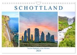 Von den Highlands zu den Hebriden (Wandkalender 2024 DIN A4 quer), CALVENDO Monatskalender
