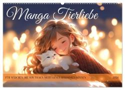 Manga Tierliebe (Wandkalender 2024 DIN A2 quer), CALVENDO Monatskalender