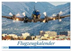 Flugzeugkalender (Wandkalender 2024 DIN A2 quer), CALVENDO Monatskalender