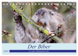 Der Biber, ein guter Bauhandwerker (Tischkalender 2024 DIN A5 quer), CALVENDO Monatskalender