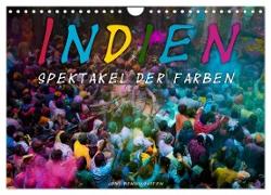 Indien - Spektakel der Farben (Wandkalender 2024 DIN A4 quer), CALVENDO Monatskalender