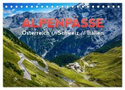 ALPENPÄSSE Österreich - Schweiz - Italien (Tischkalender 2024 DIN A5 quer), CALVENDO Monatskalender