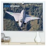Saab Airpower (hochwertiger Premium Wandkalender 2024 DIN A2 quer), Kunstdruck in Hochglanz
