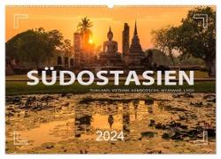 Südostasien - Thailand, Vietnam, Kambodscha, Myanmar, Laos (Wandkalender 2024 DIN A2 quer), CALVENDO Monatskalender