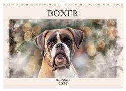 Boxer Photo&Kunst (Wandkalender 2024 DIN A3 quer), CALVENDO Monatskalender