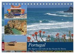 Portugal - Die Algarve vom Cabo de Sao Vicente bis Tavira (Tischkalender 2024 DIN A5 quer), CALVENDO Monatskalender