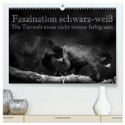 Faszination schwarz-weiß - Die Tierwelt muss nicht immer farbig sein (hochwertiger Premium Wandkalender 2024 DIN A2 quer), Kunstdruck in Hochglanz