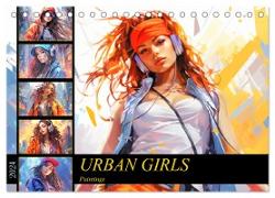 Urban Girls. Paintings (Tischkalender 2024 DIN A5 quer), CALVENDO Monatskalender