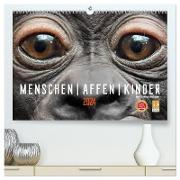 MENSCHEN-AFFEN-KINDER (hochwertiger Premium Wandkalender 2024 DIN A2 quer), Kunstdruck in Hochglanz