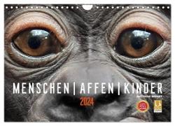 MENSCHEN-AFFEN-KINDER (Wandkalender 2024 DIN A4 quer), CALVENDO Monatskalender