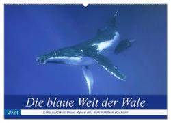 Die blaue Welt der Wale (Wandkalender 2024 DIN A2 quer), CALVENDO Monatskalender