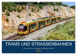 Trams und Straßenbahnen (Wandkalender 2024 DIN A2 quer), CALVENDO Monatskalender