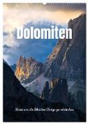Dolomiten - Reise um die bleichen Berge zu entdecken (Wandkalender 2024 DIN A2 hoch), CALVENDO Monatskalender