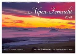 Alpen-Fernsichten von der Südwestalb und Oberen Donau (Wandkalender 2024 DIN A2 quer), CALVENDO Monatskalender
